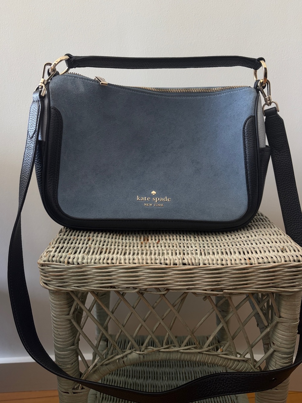 Kate Spade BlueSuede and Navy leather Crossbody Bag